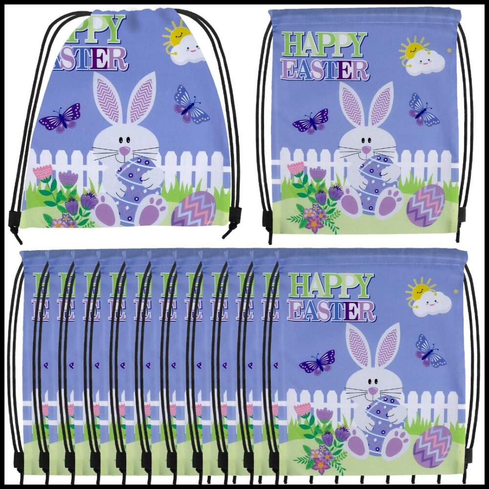 Purple Drawstring Backpack Polyester Sporty Gym T… - image 1